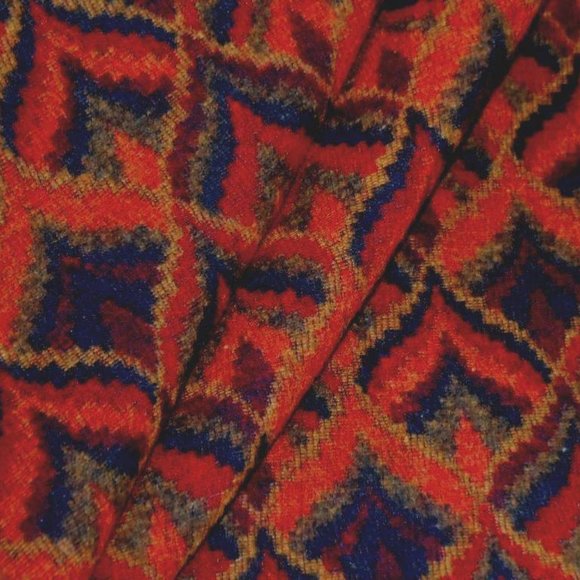 Wool Blend Pattern Blanket Boho Chic Fabric - Picture 1 of 4